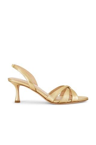 L'AGENCE Colwill Ii Slingback Heel in Gold Lizard | Revolve Clothing (Global)