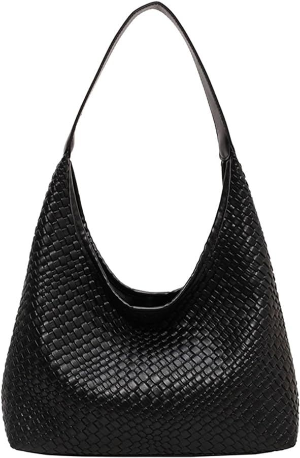 2023 Woven Leather Tote Bag for Women Top-handle Shoulder Bag, Hobo Bags Large Capacity Soft Vega... | Amazon (US)