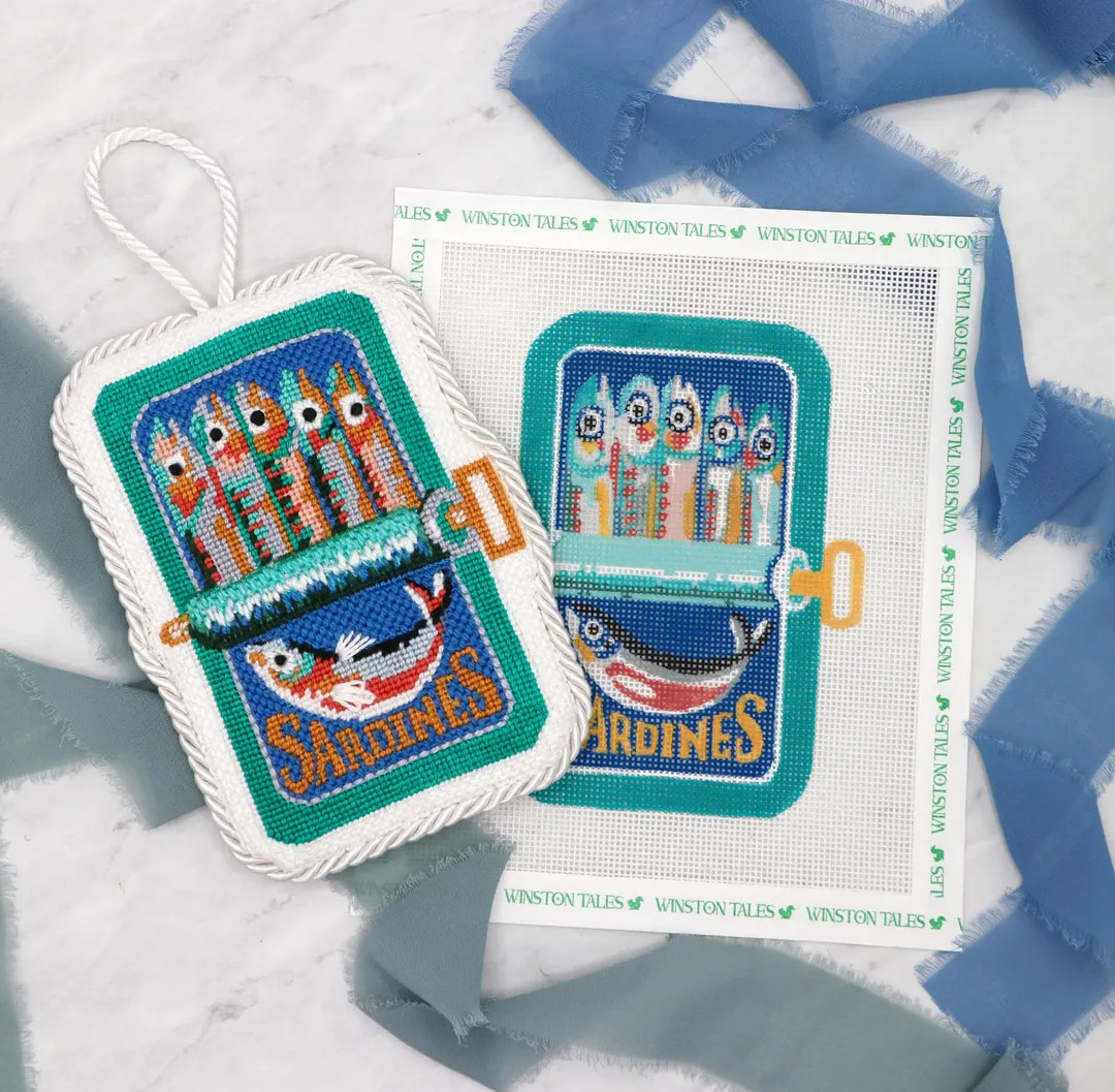 Sardine Squad Hand Painted Needlepoint Canvas on 18 Mesh | Craft Kit - Etsy | Etsy (US)