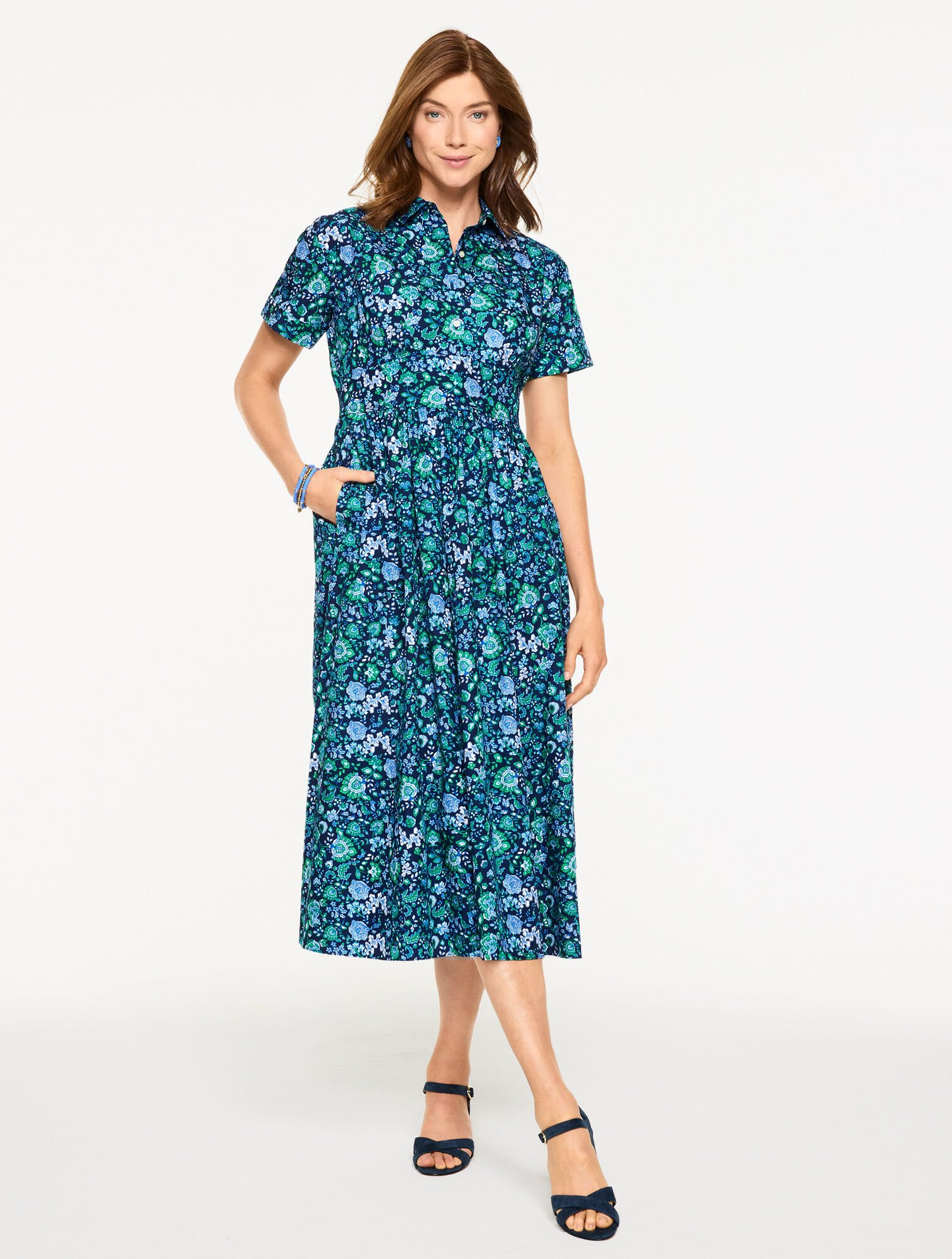 Poplin Shirtdress - Jumping Jacobean | Talbots