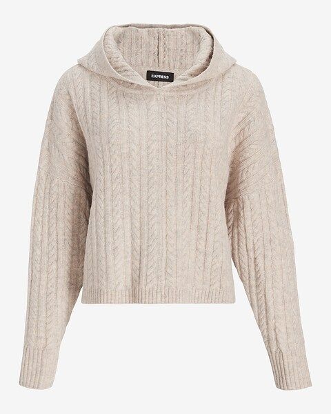 Cable Knit Hooded Sweater | Express