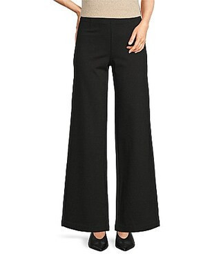 Charlie B. Stretch Ponte Wide Leg Pull On Pants - 16 | Dillard's
