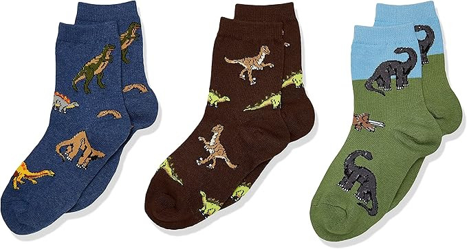 Jefferies Socks Boys 2-7 Dino Triple Treat Socks 3 Pair Pack | Amazon (US)
