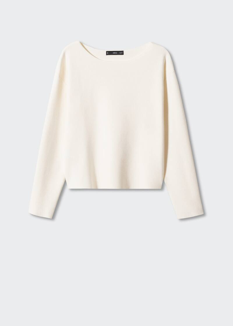 Boat-neck knitted sweater -  Women | Mango United Kingdom | MANGO (UK)