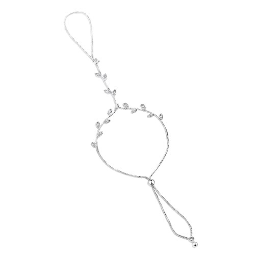 Hand Chain Ring Bracelet, Fashion Silver AAA CZ Crystal Adjustable Slave Hand Chain Renaissance A... | Amazon (US)