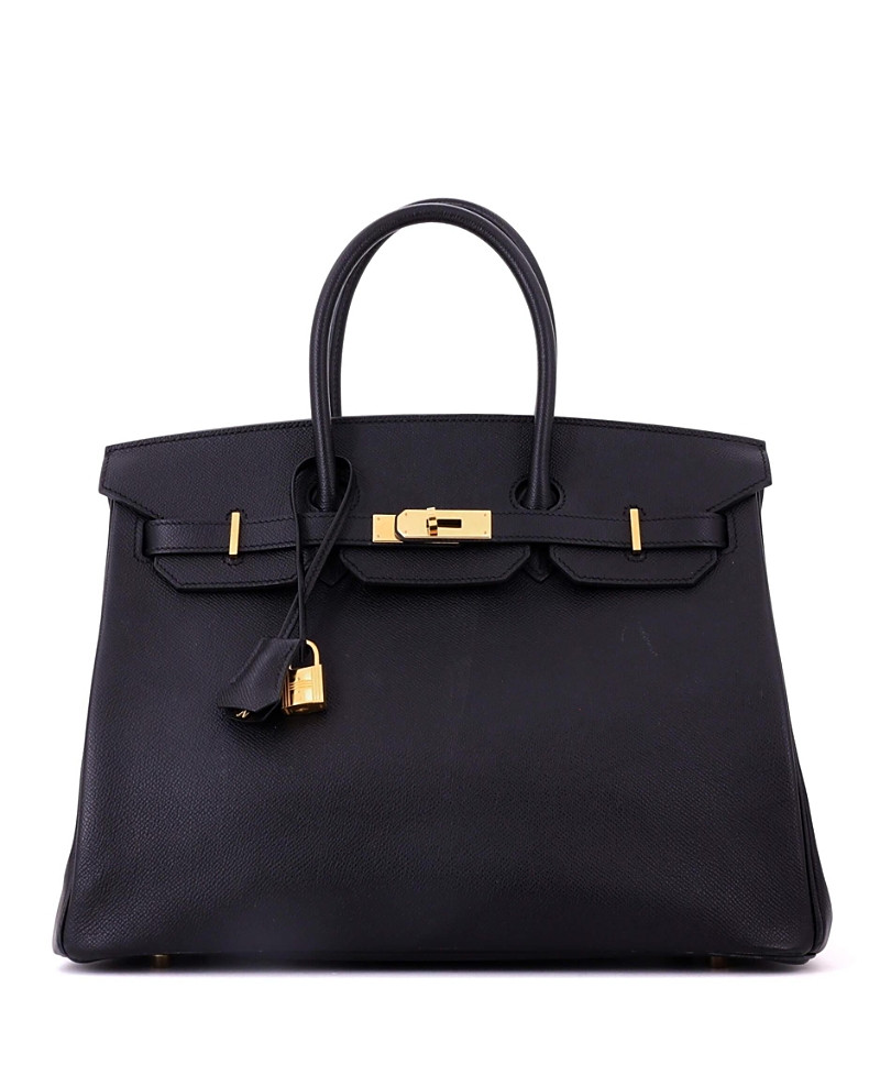 Pre-Owned HERMES Birkin 35 Handbag Black Epsom with Gold Hardware | Bloomingdale's (US)