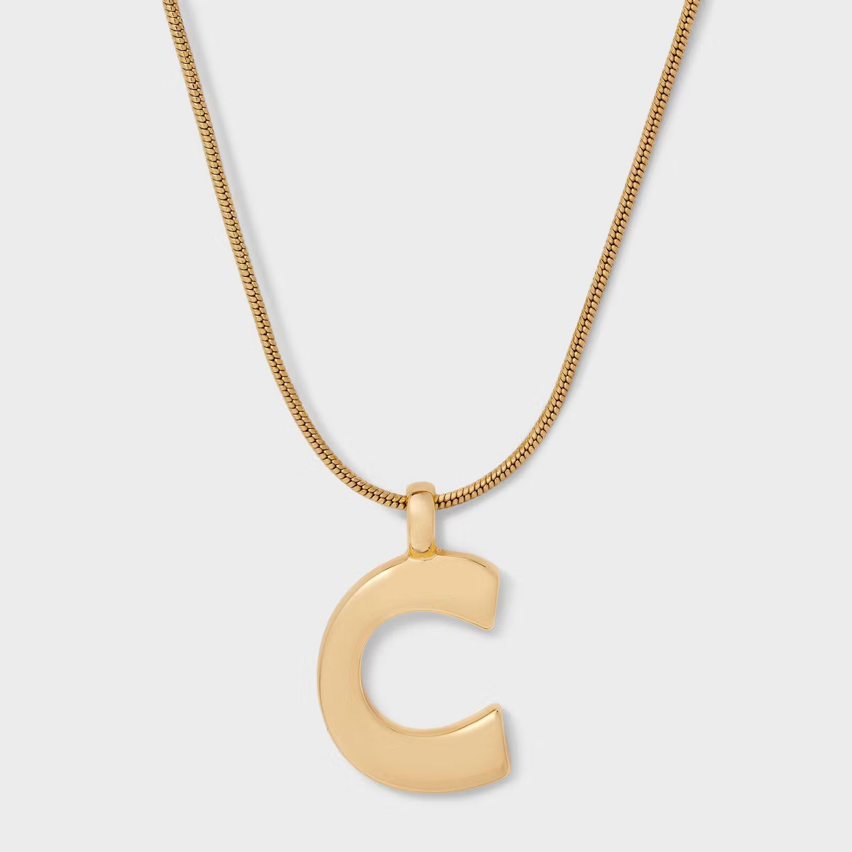 Round Snake Chain "C" Initial Necklace- A New Day™ Gold | Target