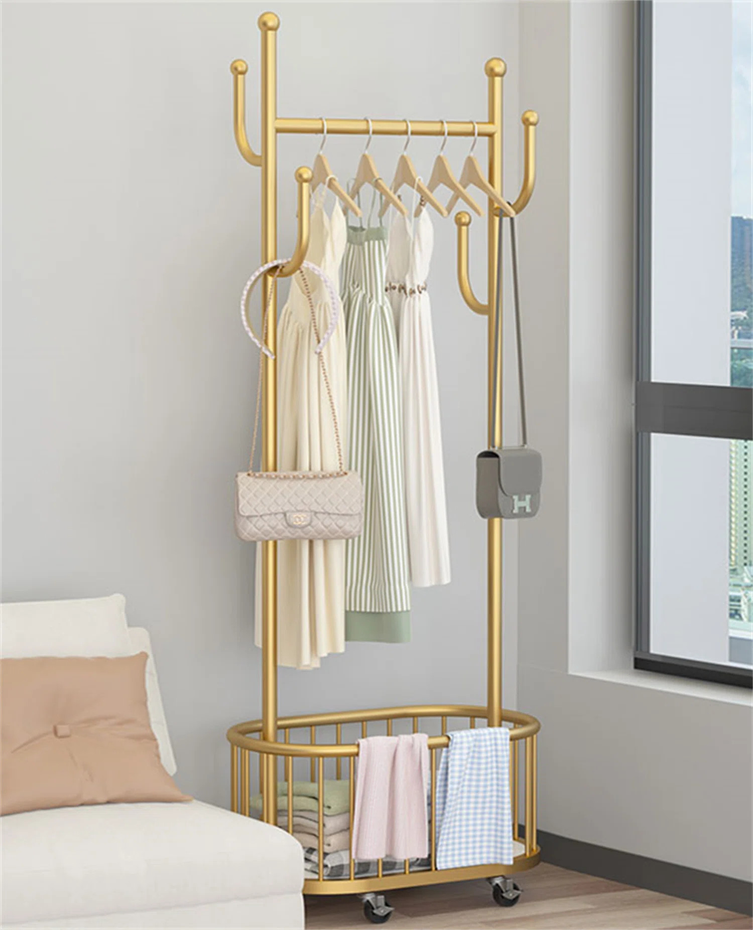 Seacor 31.49'' Metal Rolling Clothes Rack | Wayfair North America