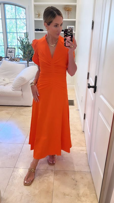 The most stunning dresses. Love this brand runs tts. Get your normal size.

Wedding guest dress
Summer dress
Linen dress
Midi dress
Maxi dress
Orange dresss

#LTKstyletip