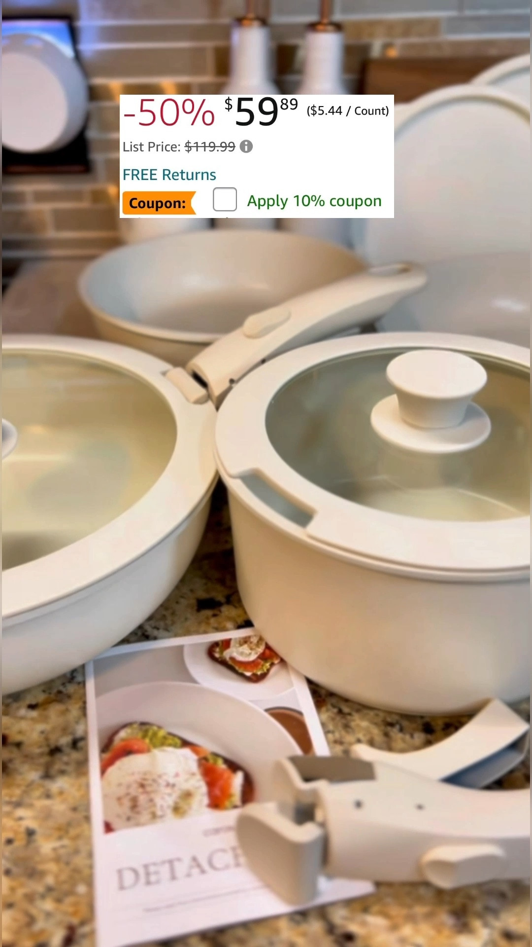 Carote 11 pieces detachable pots & pans on sale! Gift idea for wedding | gift idea for housewarming gift. 

#LTKHome #LTKSaleAlert #LTKxPrimeDay