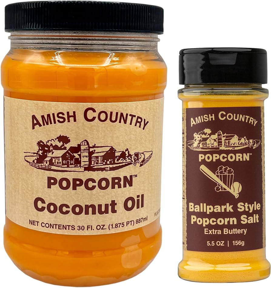 Amish Country Popcorn | Oil and Seasoning Variety Pack | Coconut Oil - 30 oz and Ballpark ButterS... | Amazon (US)