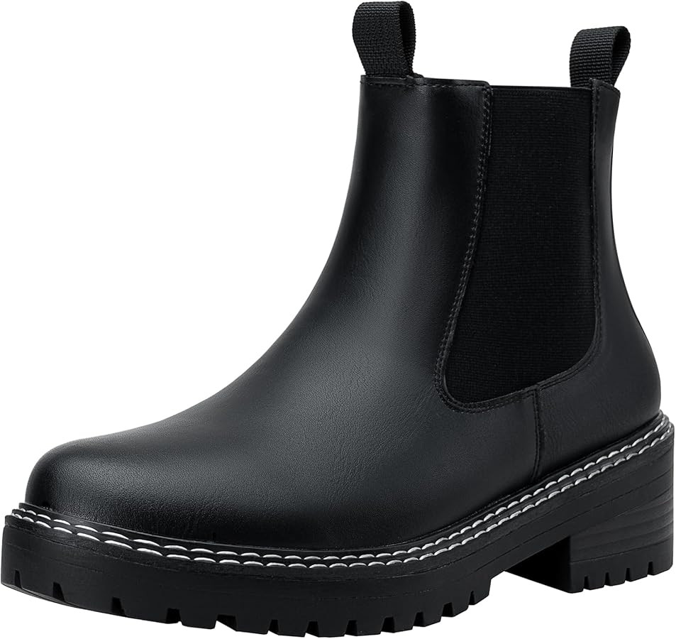 Jeossy Women's 9605 Chelsea Ankle Boots Slip on Short Booties | Amazon (US)