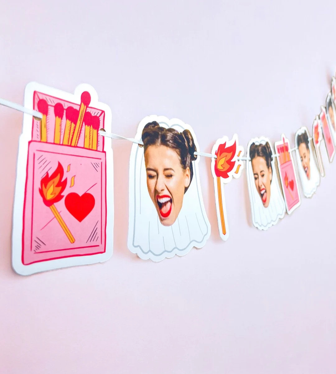 Bachelorette Photo Banner Cardstock Banner 5 Foot Long Photo Head Banner Party Banner Match Made ... | Etsy (US)