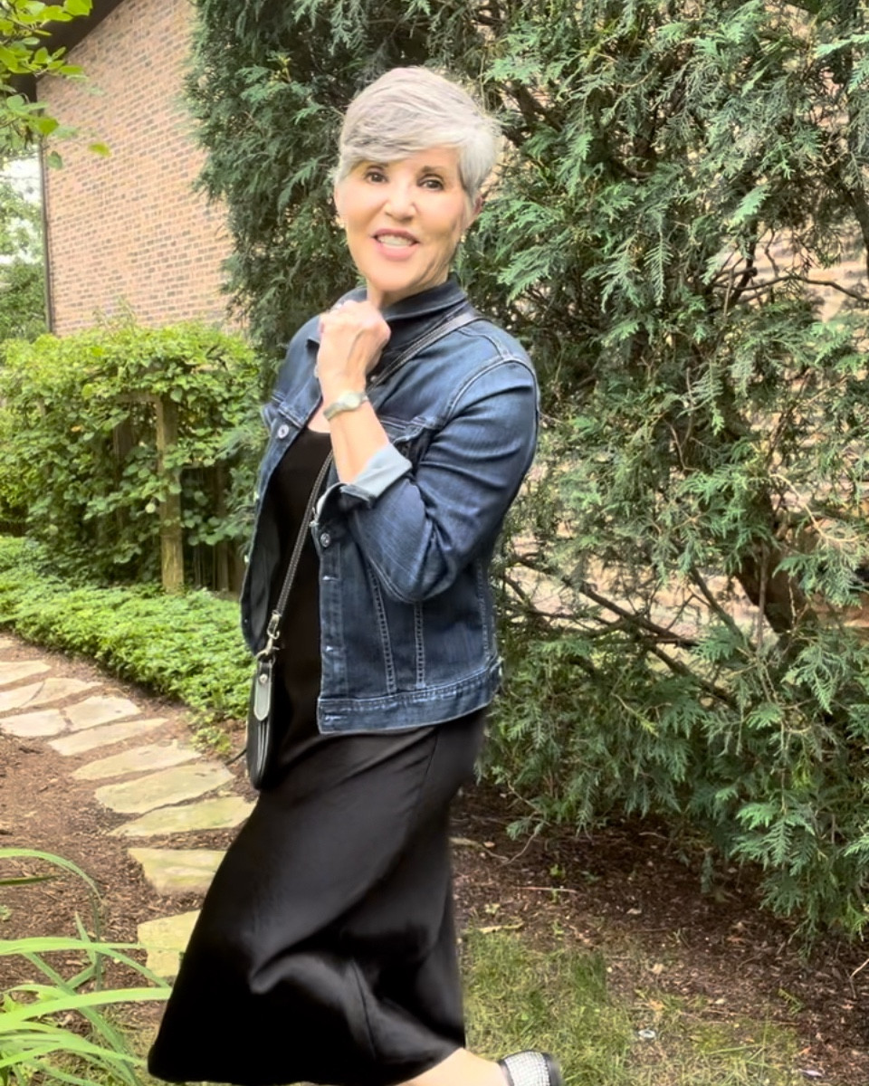 Here’s a casual way to wear a slip dress. Just add a jean jacket and silver loafers! Fun! Oh, and a black crossbody bag! Done ✅! Cute! Easy !

#styleagram 
#stylebook
#stylebible
#stylefashion
#outfitshot
#styleaddict
#jcrewfactory 
#nordstrom
#macysstylecrew
#talbotsofficial 
#jjillstyle
#getreadywithme 
#styletips
#grwm
#styleblogger
#springfashion
#casualandchic 
#ltkover40
#ltkover50
#ltkspring
#ltkshoecrush
#ltkitbag
#nudeshoes

#LTKover40 #LTKsalealert #LTKshoecrush