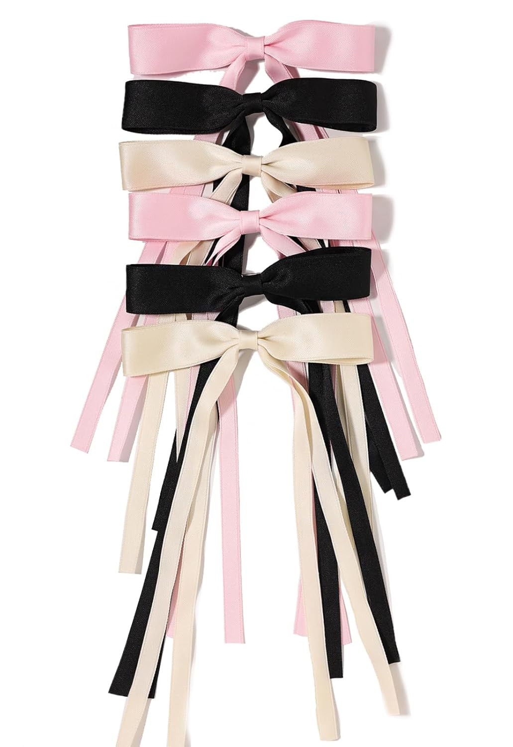 LFOUVRE Bow Hair Clips for Women, Ribbon Hair Bows for Women, 6pcs Tassel Hair Bow Clips, Claw Ha... | Amazon (US)