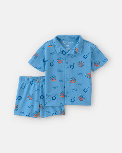 Toddler Boy 2-Piece Blippi Short-Sleeve Top & Short Set - Blue | Carter's | Carter's Inc