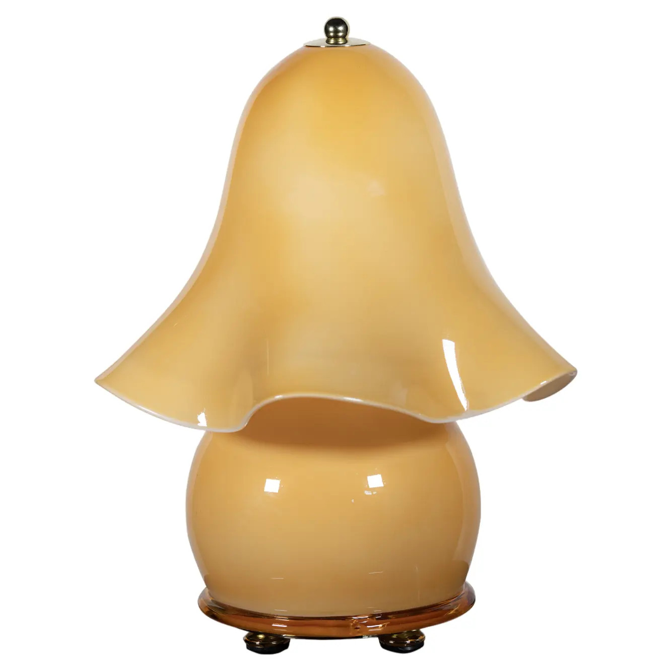 Frou Frou Table Lamp in Amber Murano Glass by Bottega Veneziana | Chairish