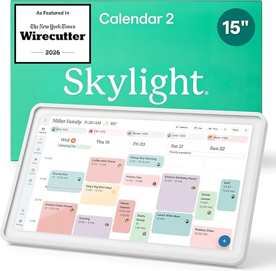 Skylight Calendar 2 - 15-inch Full HD Touchscreen Digital Calendar, Featured on Wirecutter - Wall... | Amazon (US)