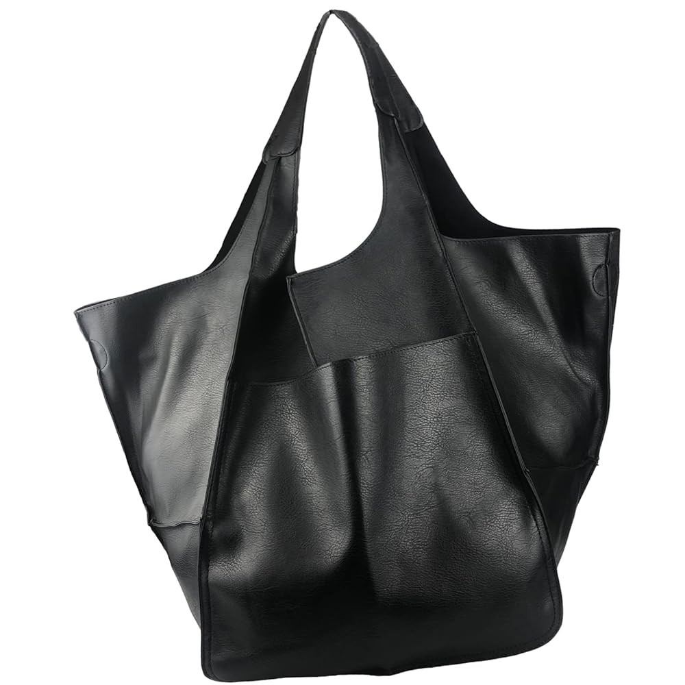 KlaOYer Oversized Leather Tote Bag Huge Capacity Work Hobo Pu Leather Bucket Purse And Handbag La... | Amazon (US)