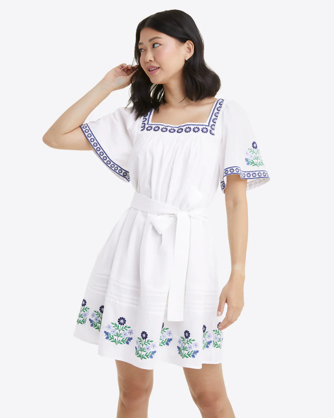 Maren Mini Dress in Floral Embroidery | Draper James (US)