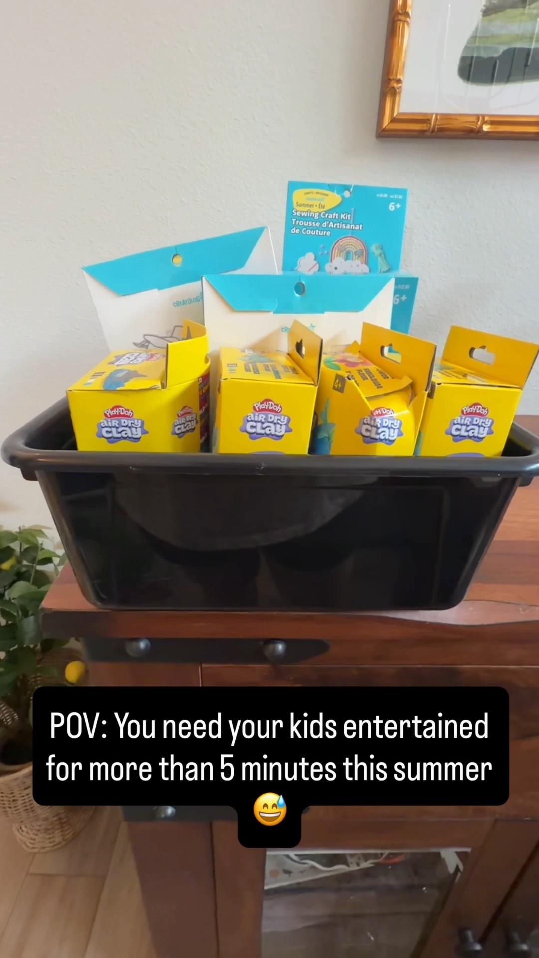 One of my favorite summer mom hacks ☀️

I keep a craft tub ready to go for rainy days, screen-free time, and those extra hot afternoons when everyone needs a break.

Anytime I’m at Michaels, Target, or Walmart and see a craft kit on sale, I throw it in the bin. It doesn’t take long to build up a great stash, and it’s a lifesaver when the kids start saying they’re bored. 😅

See what’s inside ⬇️