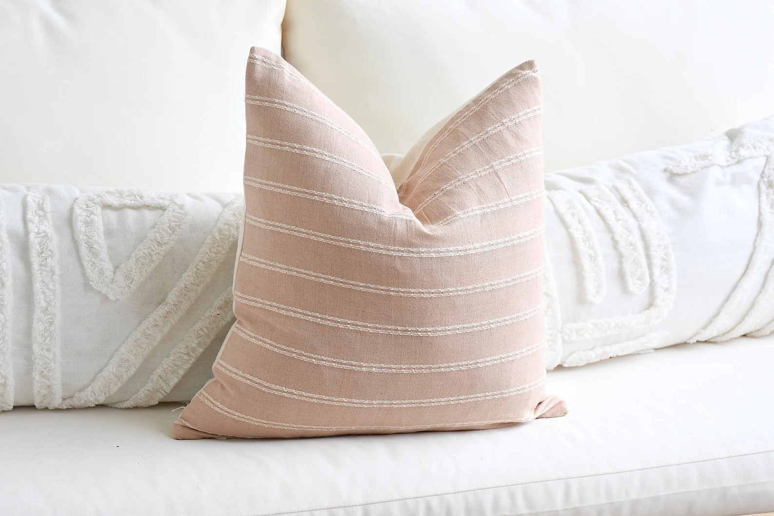 Soft Pink Little Lumbar Pillow Cover Girls Room Pillow Covers 12 X 18 Beige Cotton Pillow Light P... | Etsy (US)