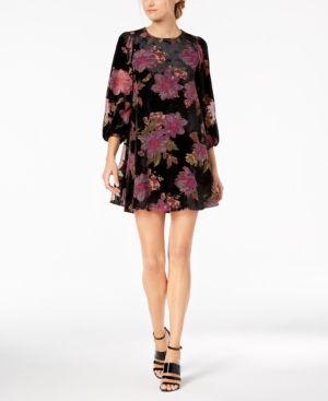 Calvin Klein Floral Burnout Velvet Shift Dress | Macys (US)