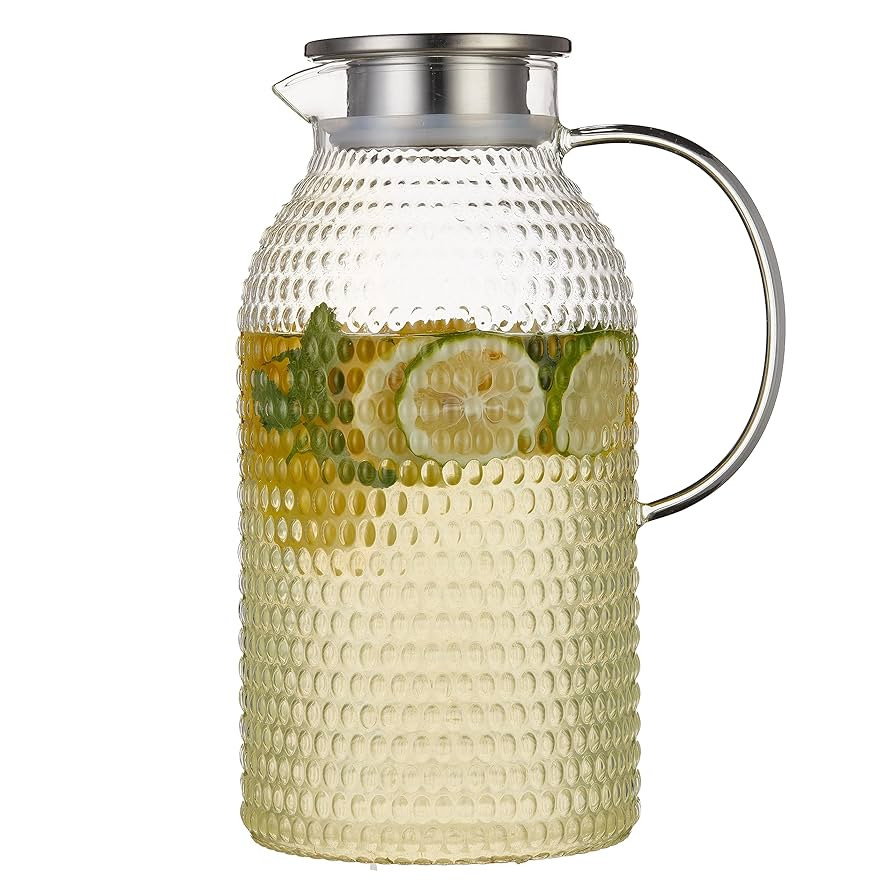 Karafu 3 Liter/100 Oz Glass Pitcher with Lid, Easy Clean Heat Resistance Borosilicate Glass Jug f... | Amazon (US)