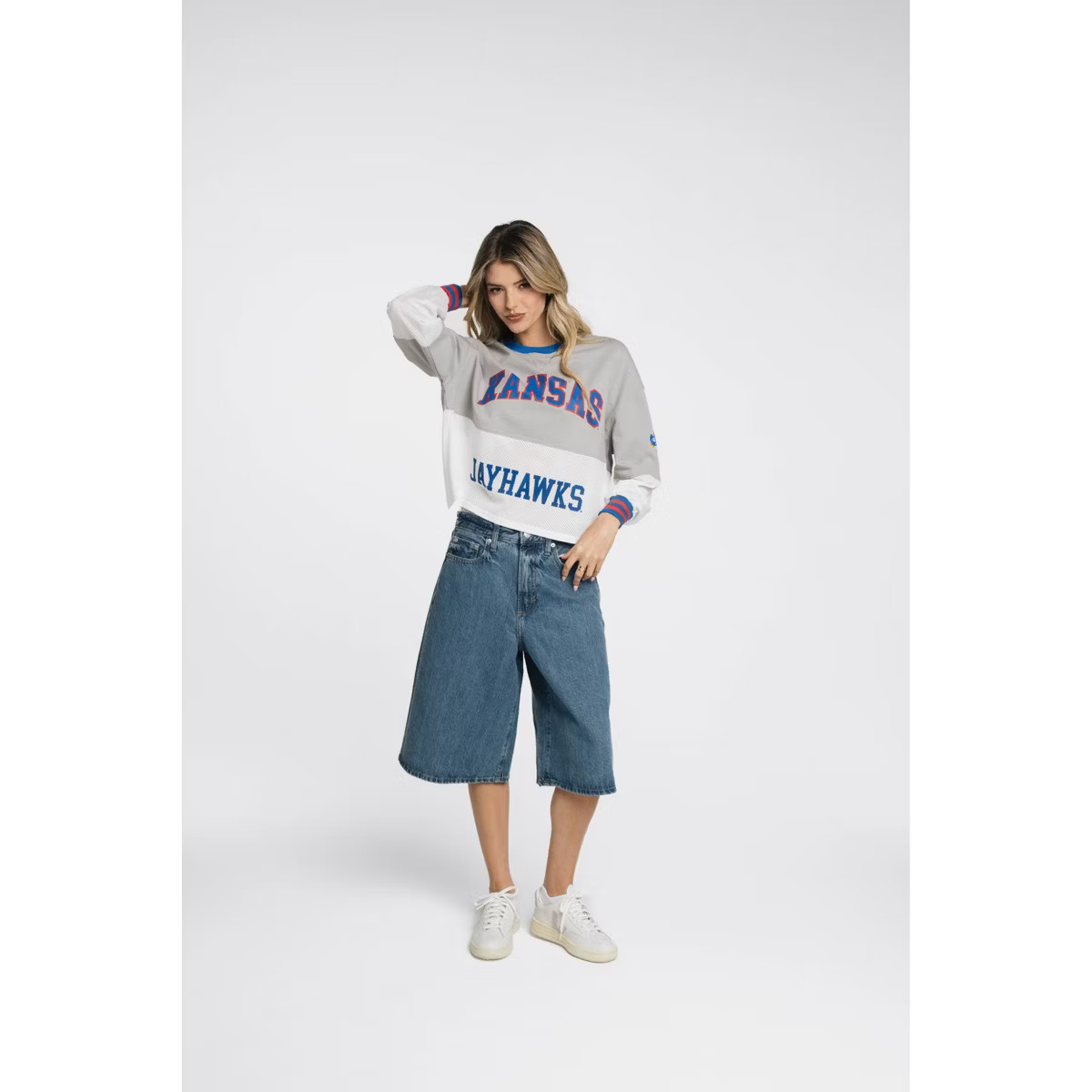 NCAA Kansas Jayhawks Women's Fashion Crew Neck Fleece Sweatshirt - S - Wild Collective | Target