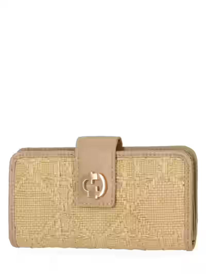 Time and Tru Women's Alexandra Slim Tab Wallet Polyester Straw | Walmart (US)
