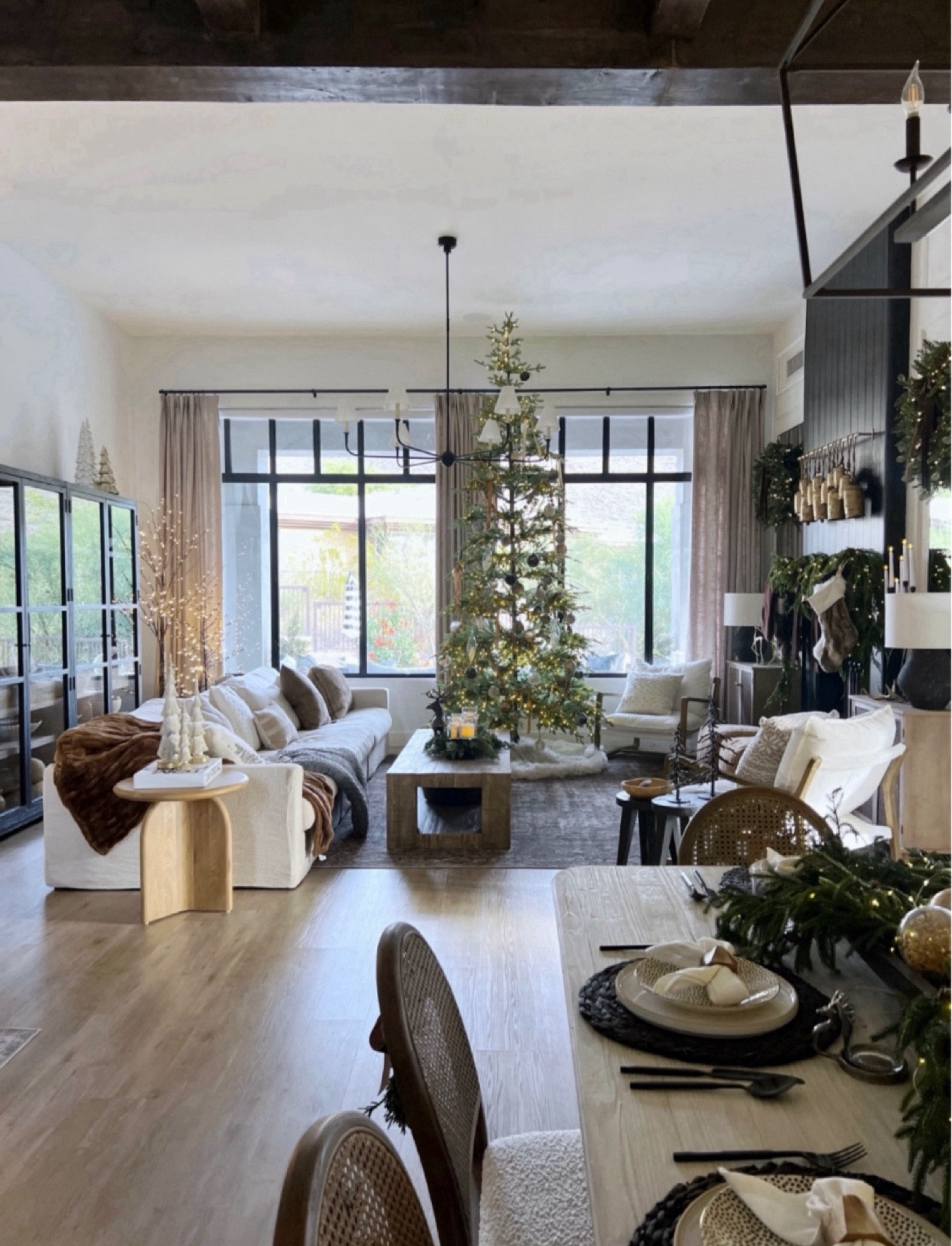 Dining chair
Dining table 
Christmas tree
Bowl
Garland wreath
Stems 
Reindeers 

#LTKHome #LTKHoliday