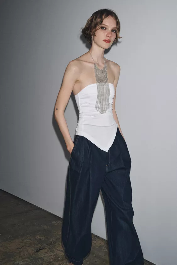 ASYMMETRIC BANDEAU TOP | Zara UK