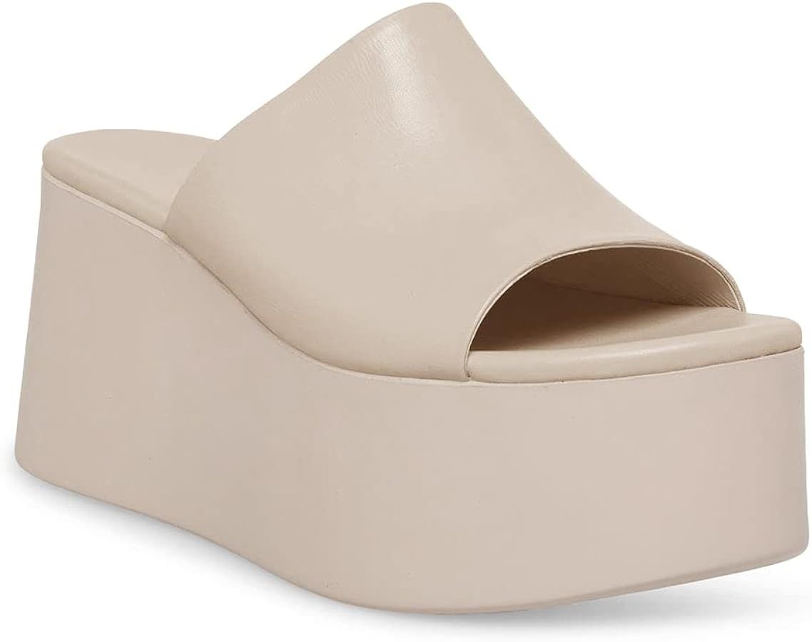 Minshluu Womens Platform Wedge SIides Sandals Open Toe Slip on Lightweight Wedges Sandal | Amazon (US)