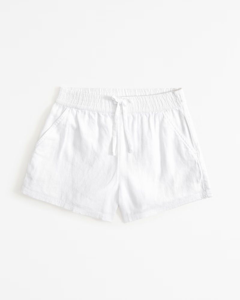 girls linen-blend pull-on shorts | girls bottoms | Abercrombie.com | Abercrombie & Fitch (US)