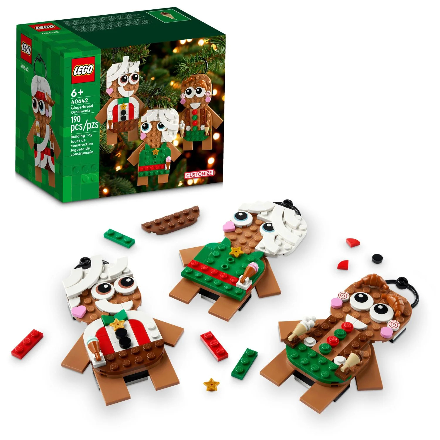 LEGO Gingerbread Ornaments Building Toy, Festive Gingerbread Décor, Great Family Activity or Hol... | Walmart (US)