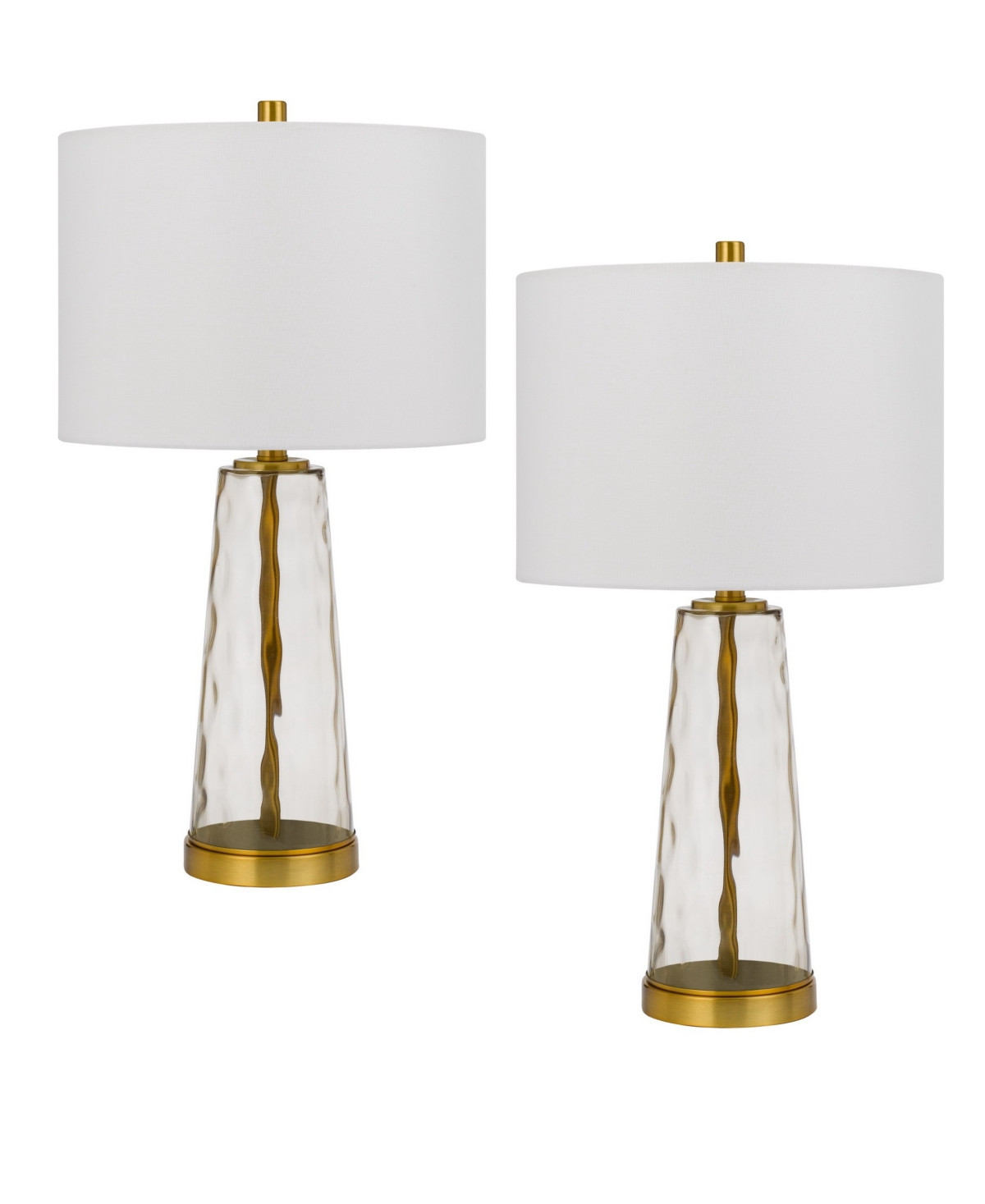26" Height Metal and Glass Table Lamp Set - Antique Brass, Glass | Macy's