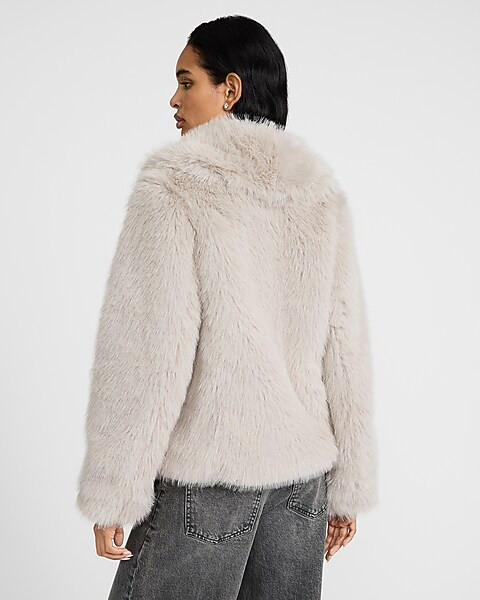 Faux Fur Cropped Coat | Express