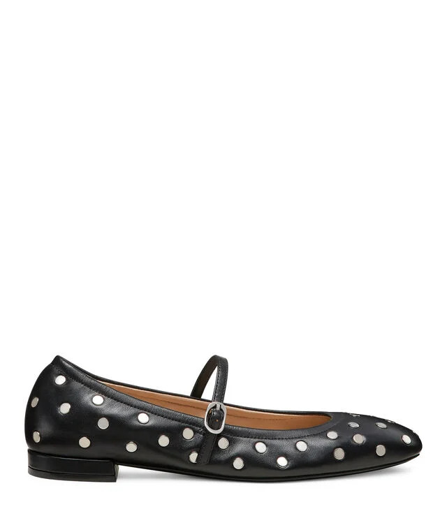 CLARIS STUD BALLET FLAT in BLACK for Women | Stuart Weitzman® UK | Stuart Weitzman EU & UK