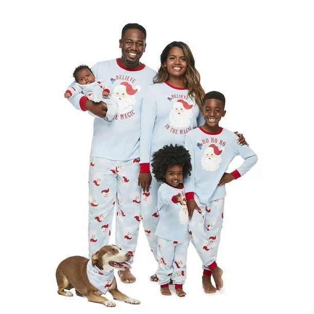 Jolly Jammies Vintage Santa Matching Family Christmas Pajama Set - Walmart.com | Walmart (US)