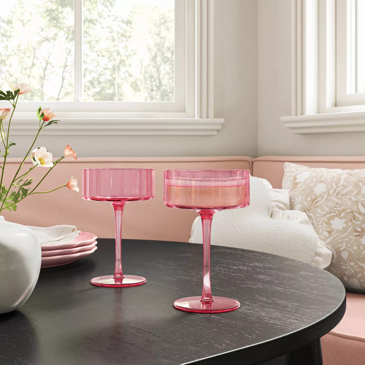 12.1 fl oz Glass Coupe Pink - Threshold™ | Target