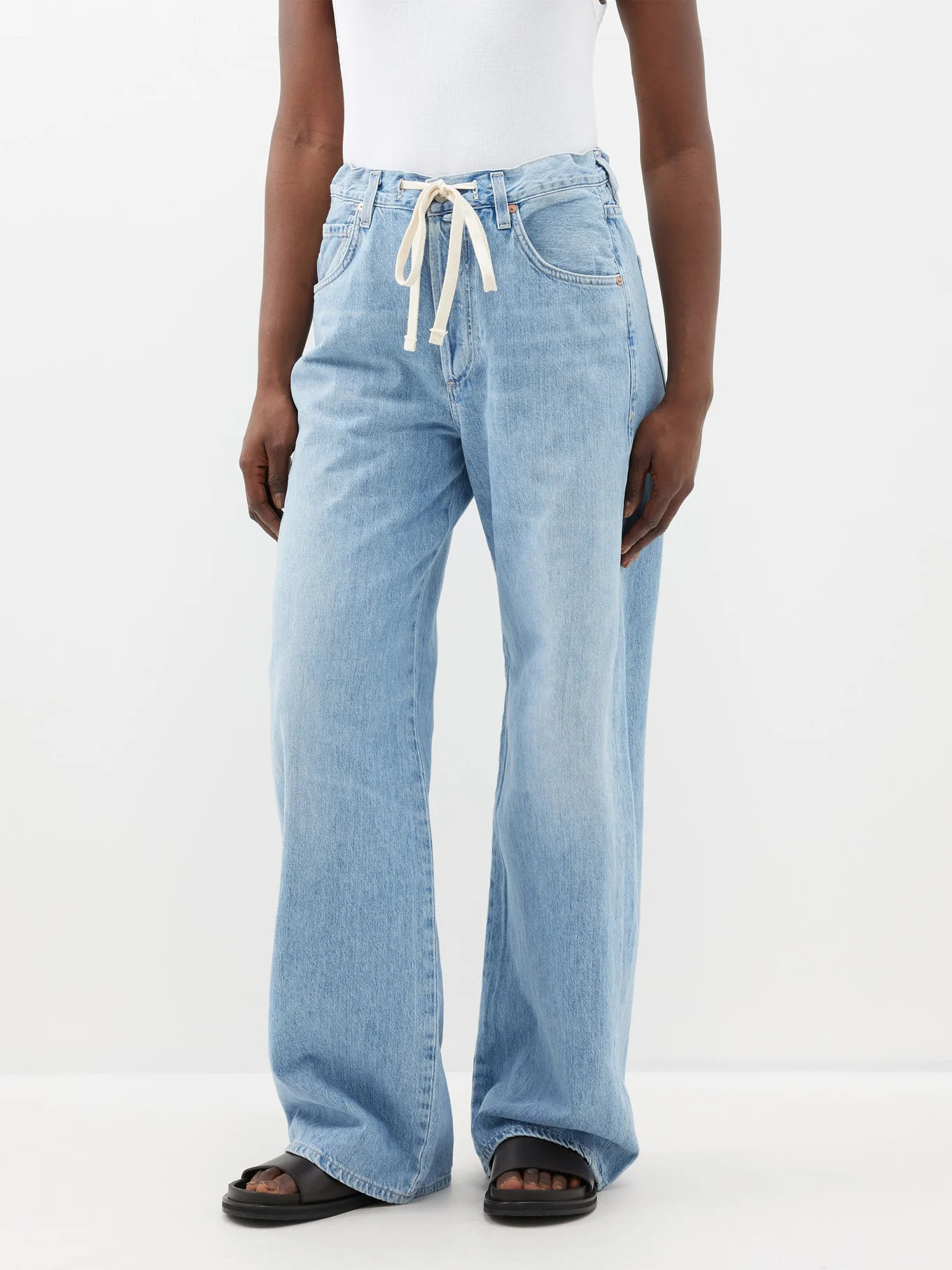 Brynn drawstring-waist wide-leg jeans | Matches (US)