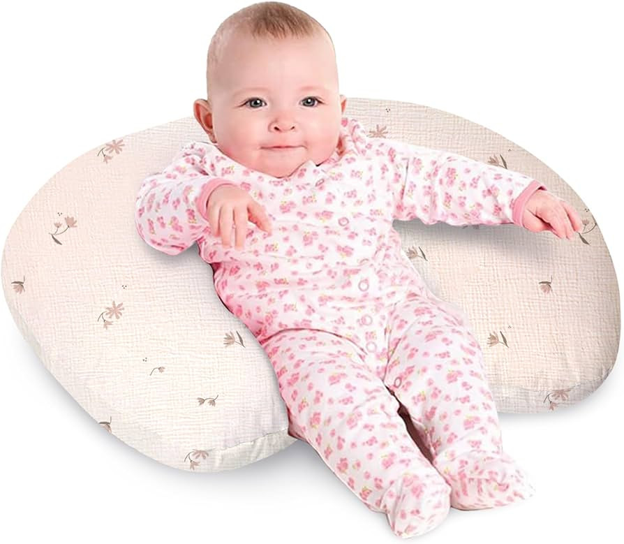 Little Grape Land Nursing Pillow, Soft 100% Cotton Breastfeeding Pillow with Breathable Muslin Co... | Amazon (US)