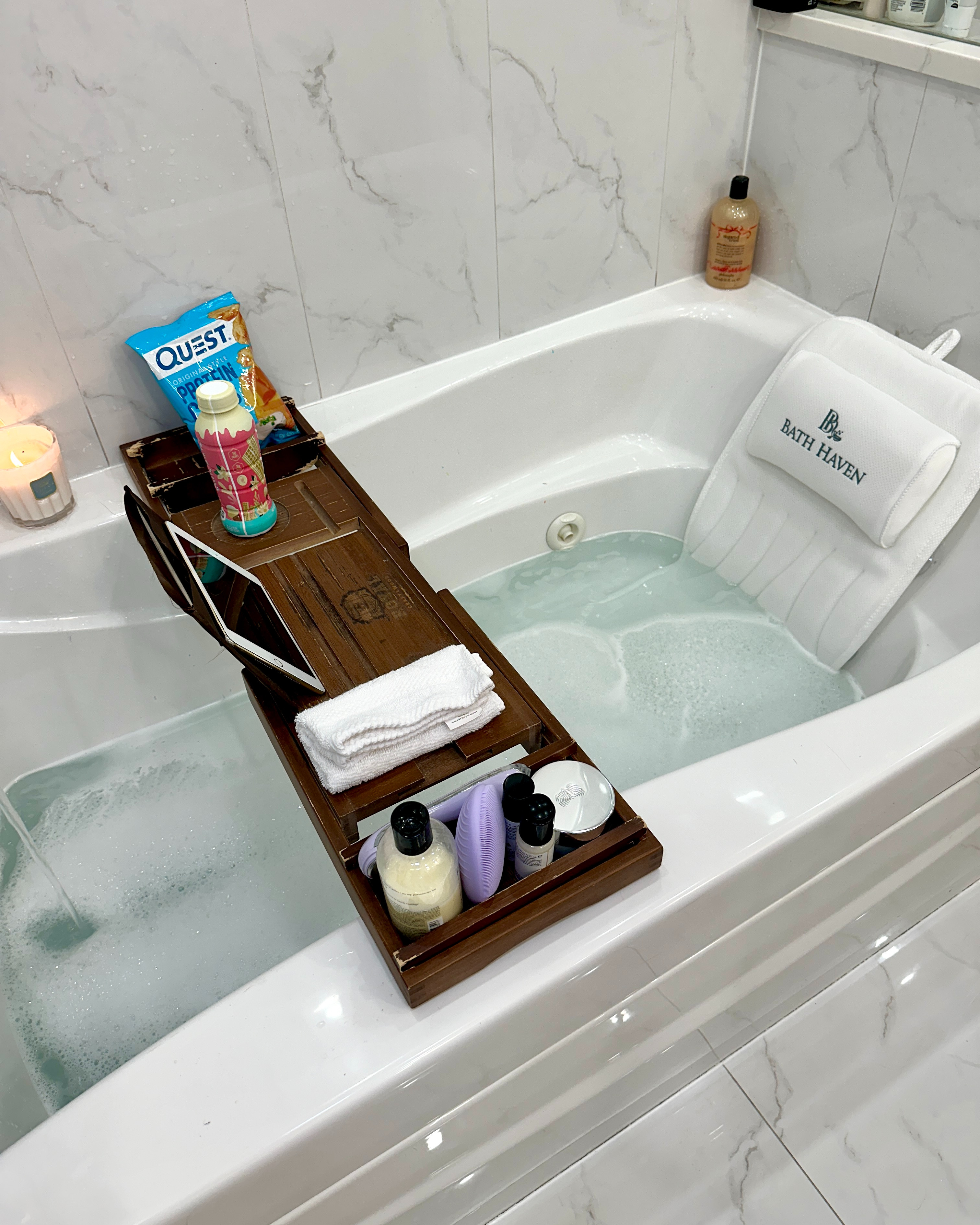 Turn your bathroom into a cozy self-care escape 🛁✨ with this spa day at home bathtub tray skincare set! Designed to hold your essentials like candles, drinks, books, and skincare, it helps you relax and unwind in comfort while enjoying the perfect at-home spa moment 💖🌿. Perfect for long baths, stress-free evenings, or your weekly reset routine 👀✨. Trust me, this is one self-care upgrade you’ll actually look forward to using 💕

#spaday #selfcare #bathroomessentials #bathtubtray #relaxation #home spa #skincareroutine #wellnessessentials #lifestyleupgrade #bathritual #me time #cozyhome #dailyessentials #wellnessjourney #homeinspo #musthave #beautyroutine #relaxvibes #homecomfort #selfcaretime 

 