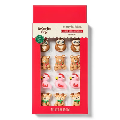 Holiday Merry Buddies Icing Decorations - 12ct/0.35oz - Favorite Day™ | Target