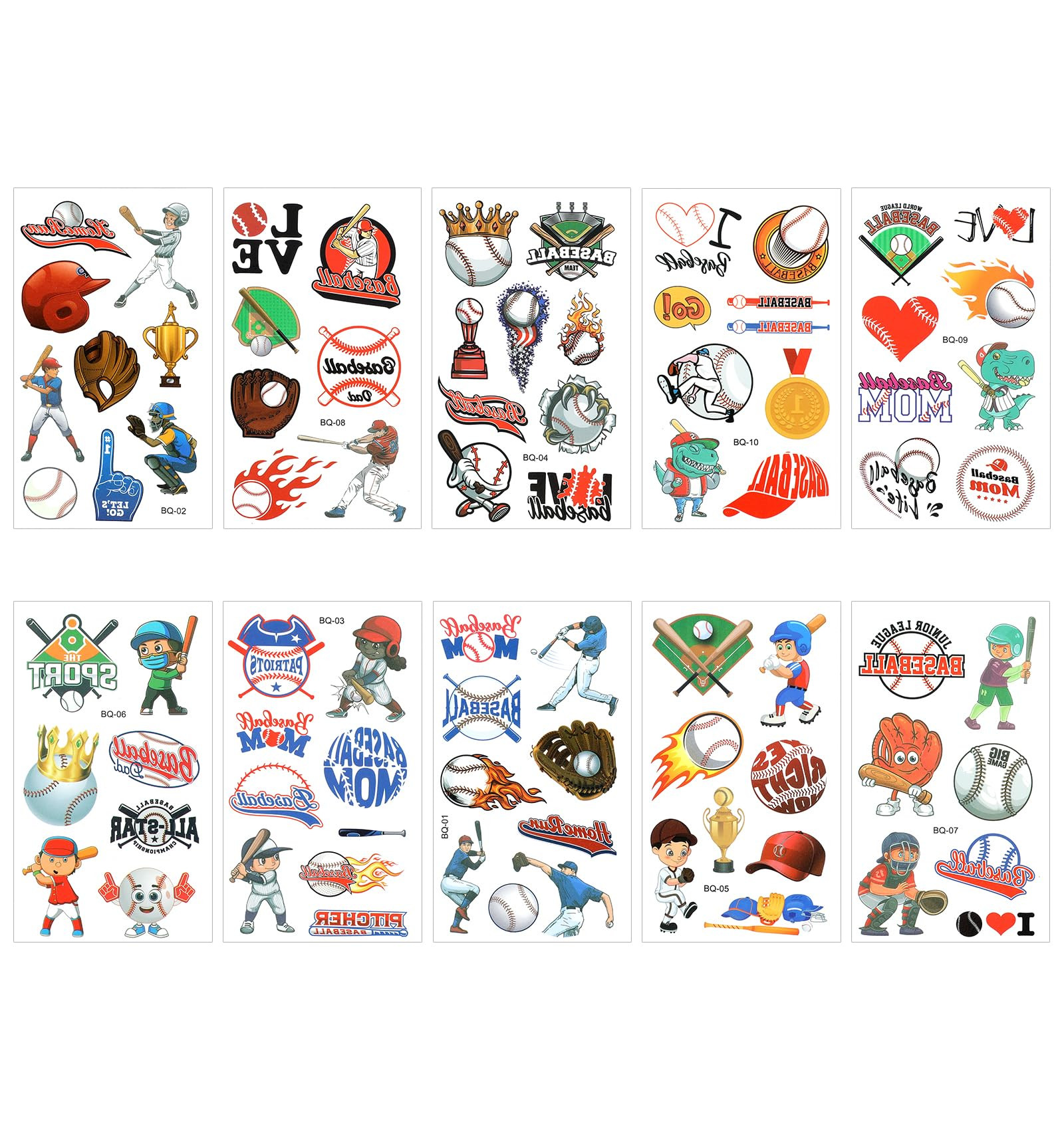 Baseball Temporary Tattoos Stickers for Kids, Baseball Tattoos for Kids, 90pcs Baseball Theme Tem... | Amazon (US)