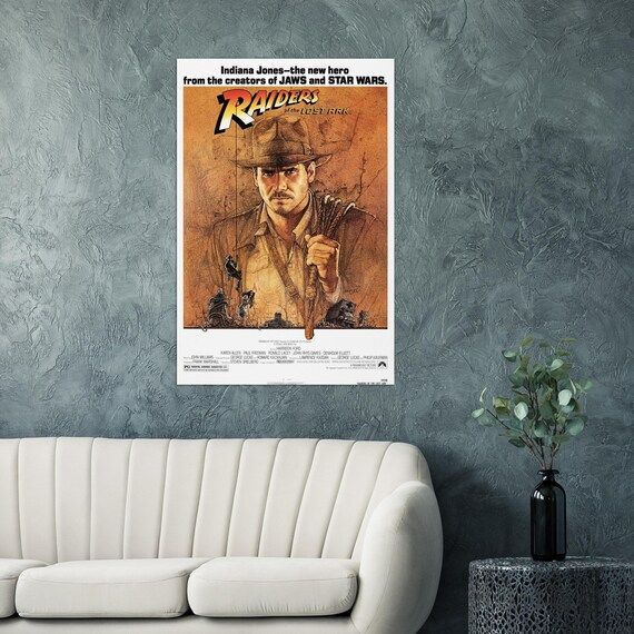 Indiana Jones Raiders of the Lost Ark Paramount 1981 Richard Amsel Artwork Harrison Ford Vintage ... | Etsy (US)