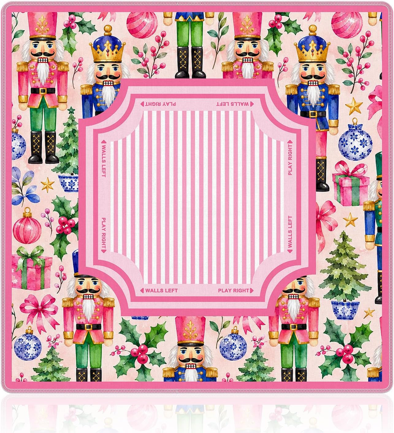 NATSUNO Hot Pink Christmas Nutcracker Mahjong Mat(31.5″x31.5″) | Amazon (US)