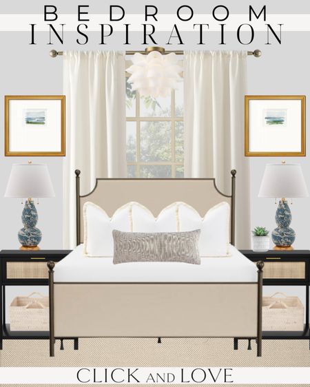 Neutral bedroom inspiration! I love how these lamps bring in color but the overall space still feels neutral. 

Bedroom, bedroom inspiration, primary bedroom, guest room, budget friendly bedroom, neutral bedroom, nightstand, rug, bed, accent pillow, lamp, frame, curtains, ceiling light, home decor

#LTKstyletip #LTKhome #LTKunder100