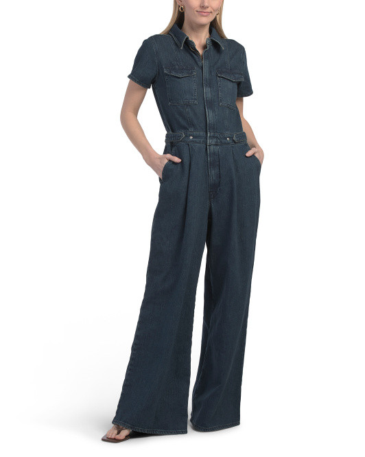 Fit For Success Pleated Wide Leg Jumpsuit | TJ Maxx