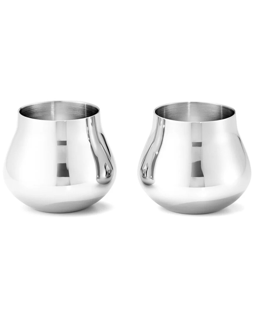 Georg Jensen Hand Polished Sky Shot Glass Pair | Shop Simon